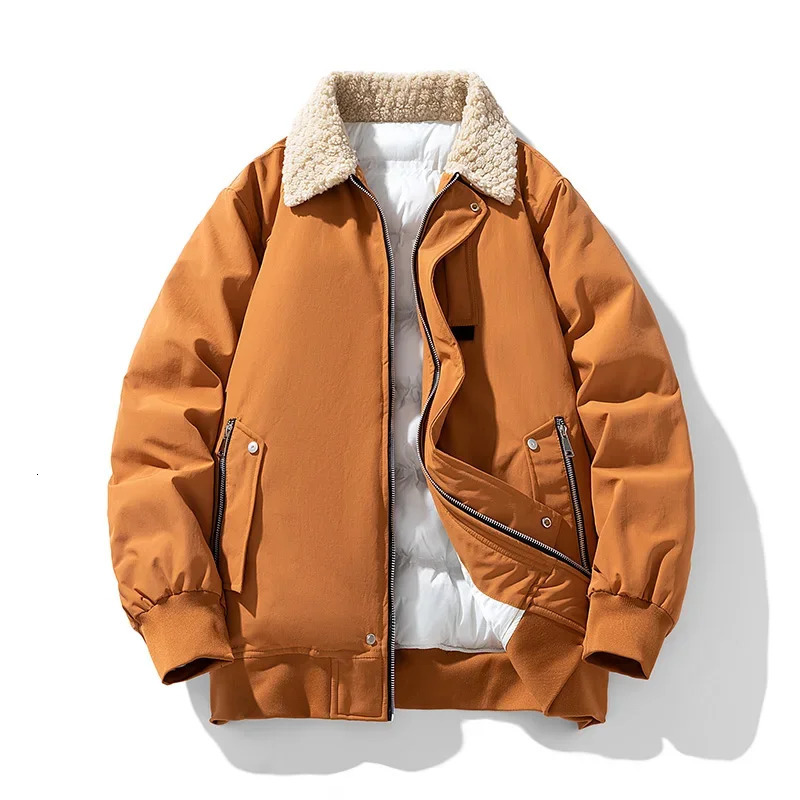 Leisure Thick Warm Mens Park Outdoor Comfortable Windproof Coat Fashion Collar Mens Jacket Winter Edition 241121