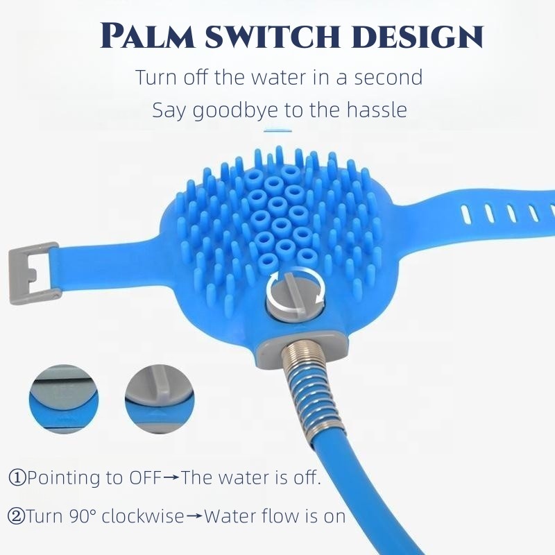 OF Hot Sale Portable Outdoor Indoor Cat Dog Grooming Tool Silicon Pet Shower Sprayer Massage Bath Brush