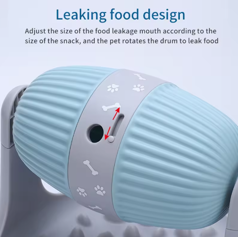 Custom wholesale Adjustable Height IQ Puzzle Training Dog Slow Feeder Cat Rotating Leakage Roller Toy Pet Food Dispenser Bowl