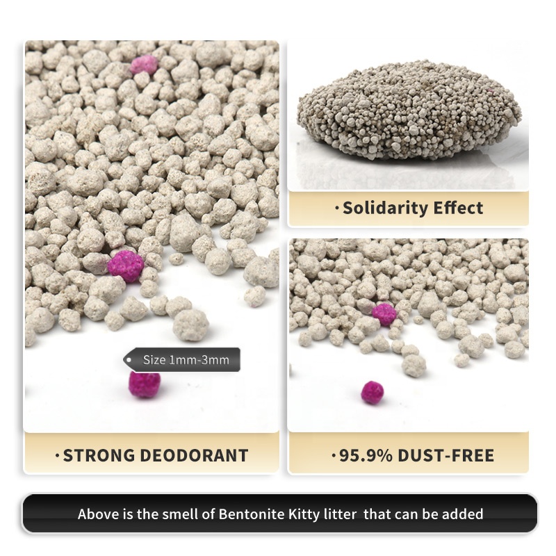 China factory wholesale price Bentonite clay cat litter sand strong clumping dust free Odor Control Best Clean ball shape sand