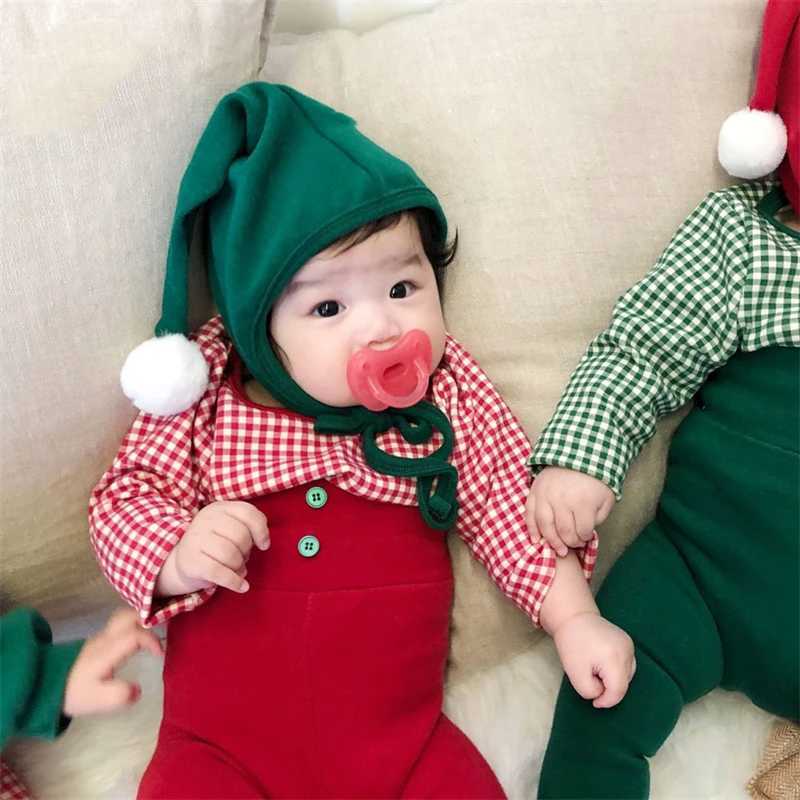 Clothing Sets INS Style Chic Baby Christmas Clothing Sets Plaid Top High Waist Pants Hat Sets Coral Fleece Vest Waistcoat For Xmas New Year H241126