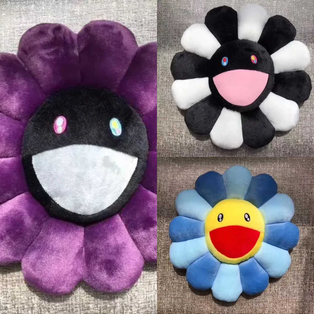 Cushion/Decorative Pillow 60cm Sunflower Japanese Rainbow Chrysanthemum Plush Toy Baby Floor Game Cushion Chair Cushion Sofa Home Car Decoration T2411