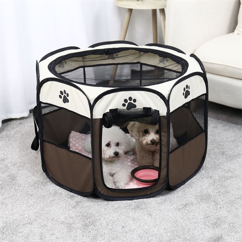 Outdoor Collapsible Octagon Cat Dog Puppy Kennels Fence Breathable Small Portable Folding Pet Playpen