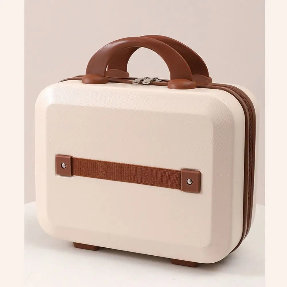 14 inch Mini Travel Suitcase Cosmetic Box Hand Luggage Organizer Case Small Drop resistant Boarding Case With Back elastic band 241114