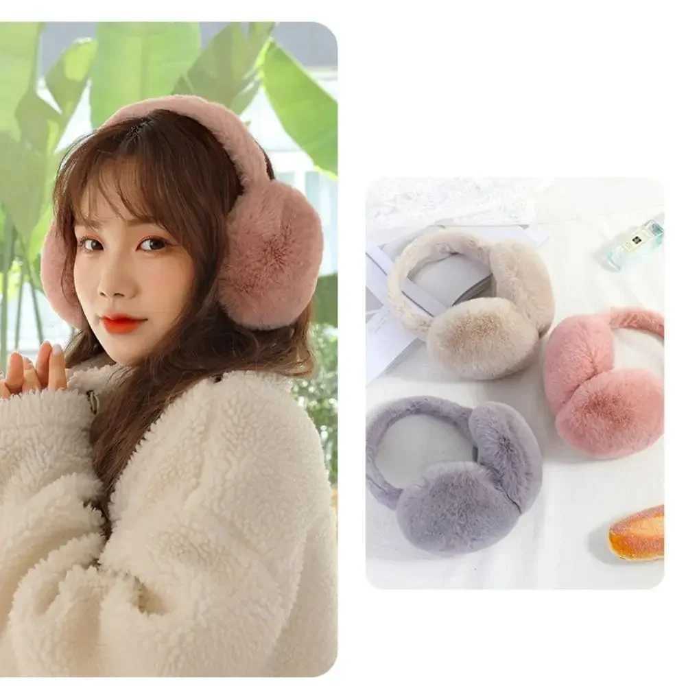 Soft and plush earmuffs keep warm in winter suitable for women fashionable men outdoor earmuffs and ear protection W241126