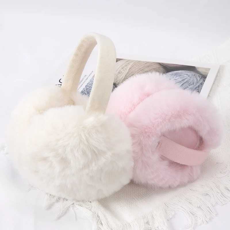 New Autumn Winter Soft Earmuffs Women Men Ear Keep Warmer Plush Solid Color Adjustable Foldable Ear Protection Muffs EarflXJ241126
