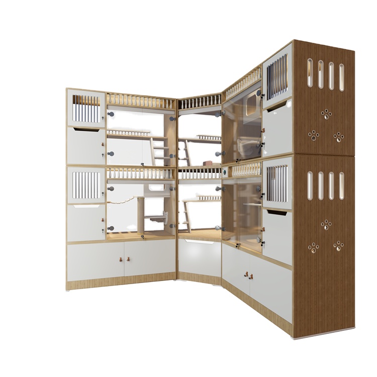 Customized Sizes Automatic litter box,drinker,feeder wholesale cat cages smart cat cage