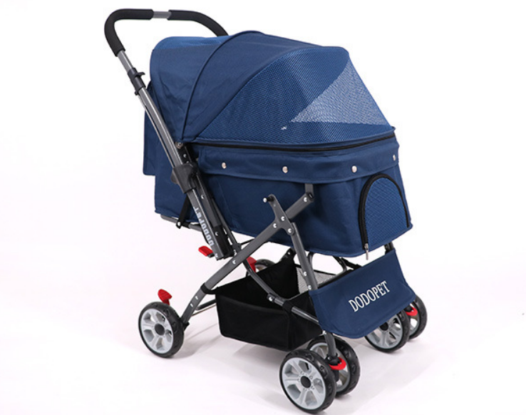 Portable Pet Trolley One-key Folding Detachable Handcart Cat Teddy Dog Utility Cart Stroller