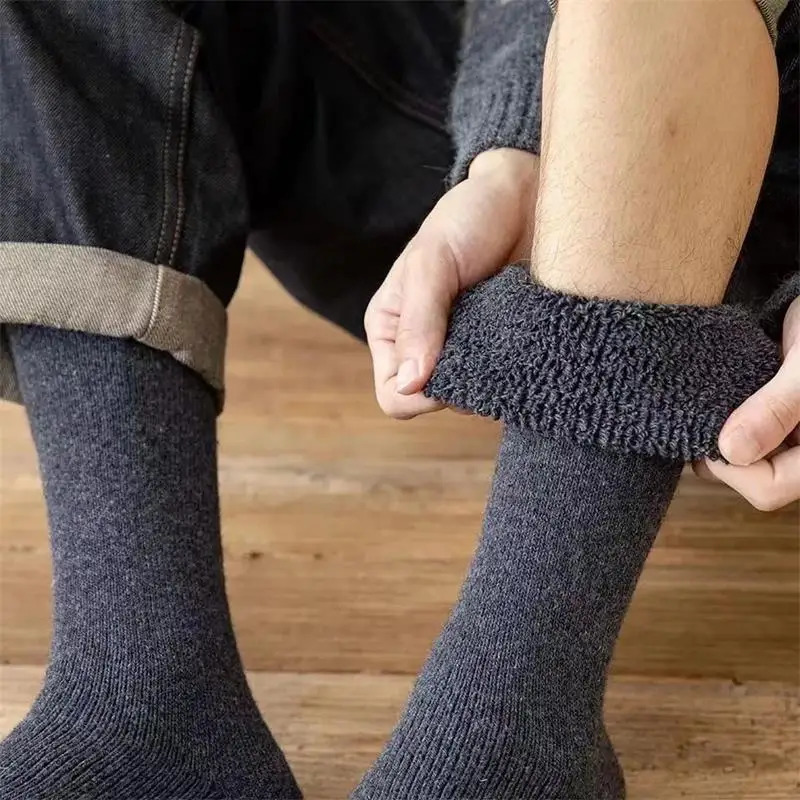 5 pairs/winter wool mens knee socks super thick super soft Merino wool comfortable socks wool ring compression snow socks 241126