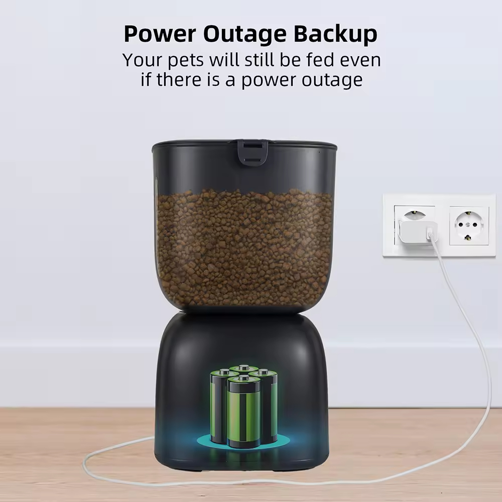 Super Endurance 3L Dual Power Supply Automatic Pet Feeder Plastic Dual Bowl Material Voice Broadcast Feeding Machine