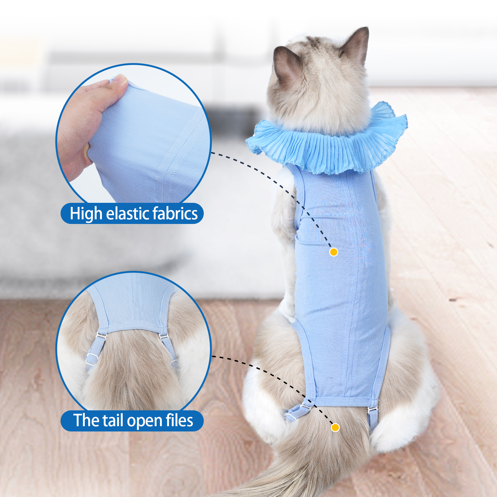 Cotton Anti-Lick T-Shirt Pet Recovery Suits Cats Weaning Postpartum Care Sterilization Cat Clothes