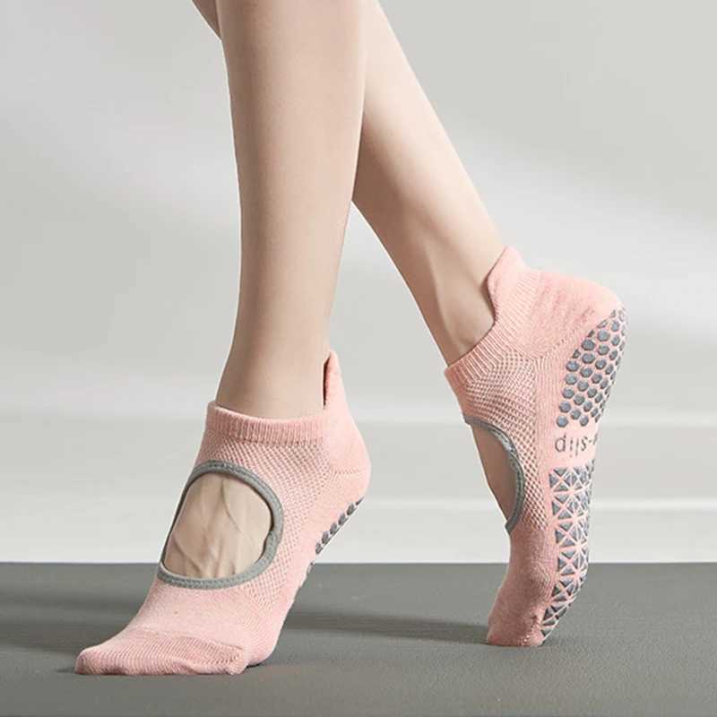 Pilates Women Socks Yoga Non-slip Silicone Grip Low-ank SockXJ241125