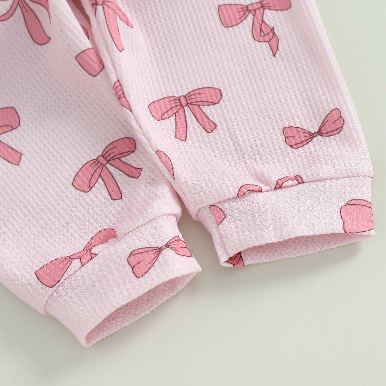 Clothing Sets 0-3 Years Winter Fall Baby Girls Clothing Suit Kids 2-piece Outfits Bow Print Long Sleeve Sweatshirt with Pants Toddler Clothes H241126