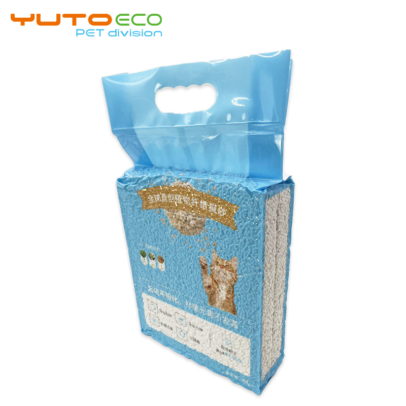 2024 Custom Striped Shape bamboo cat litter Flushable strong Clumping dust free PH health indicator bamboo cat litter sand