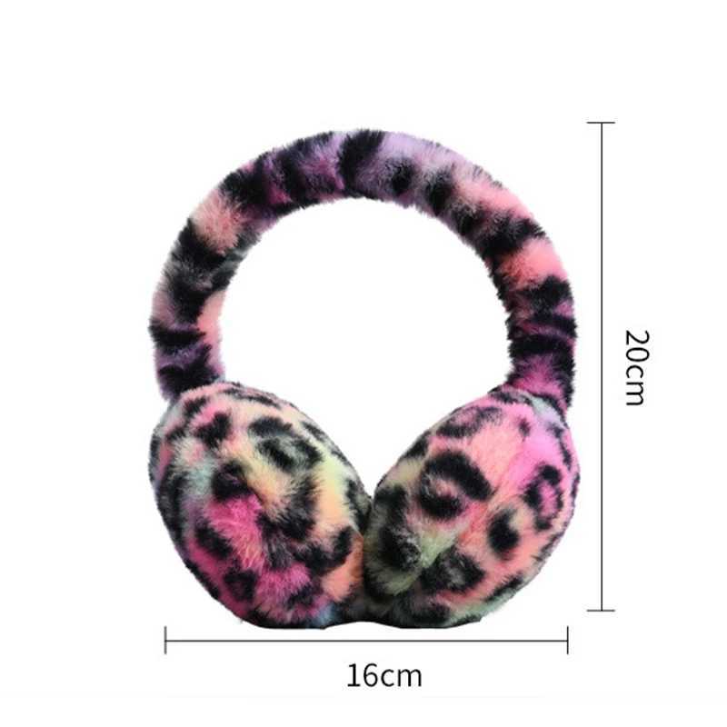 1pcs Leopard Print Soft Plush Ear Warmers Winter Warm Earmuffs Fashion Earmuffs Outdoor Cold Folding EarmuffsXJ241126