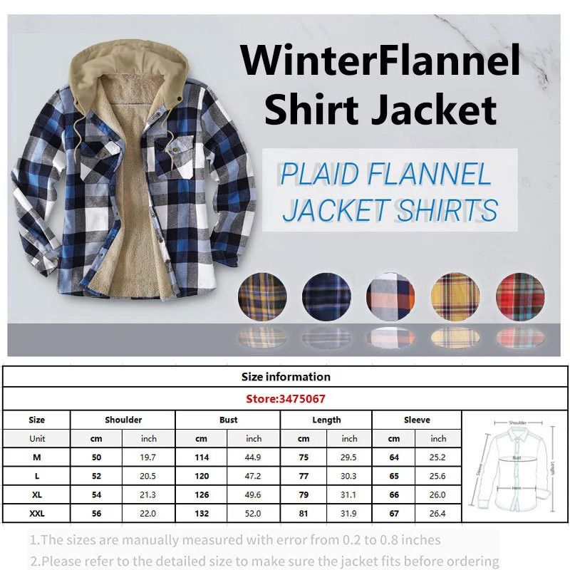 Mens casual hooded plain woolen sweater with warm velvet lining for autumn and winter flannel shirt for mens Camisas De Hombre 241126