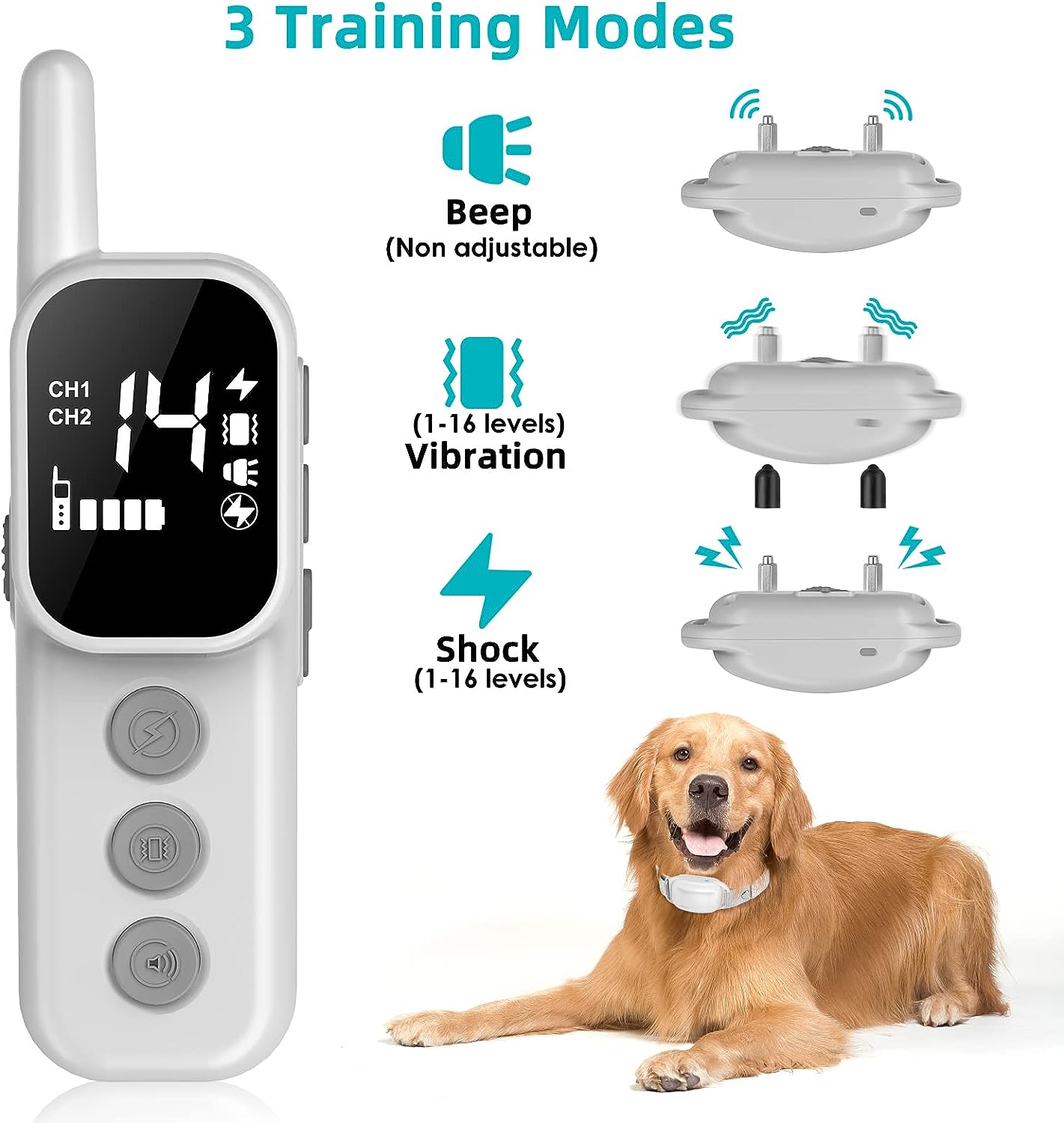Hot selling Dog Training Collar with Remote Shock Collar for Dogs with Vibration and Beep Modes