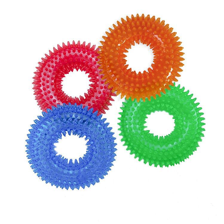 Wholesale High Quality TPR Teething Resistance And Bite Resistance Training Thorn Ring Dog Pet Toys