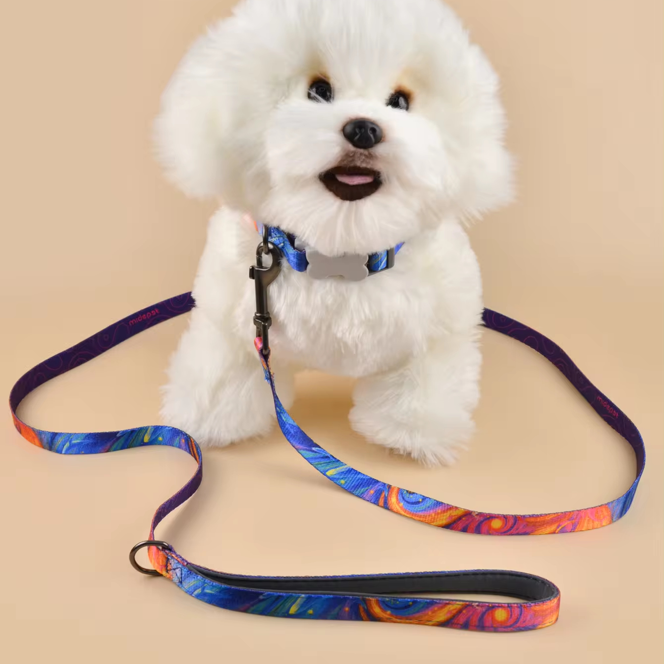MIDEPET Custom Pattern LOGO Accept Low MOQ Accept Beautiful Print Adjustable Pet Leashes Leads For Big Medium Small Dogs