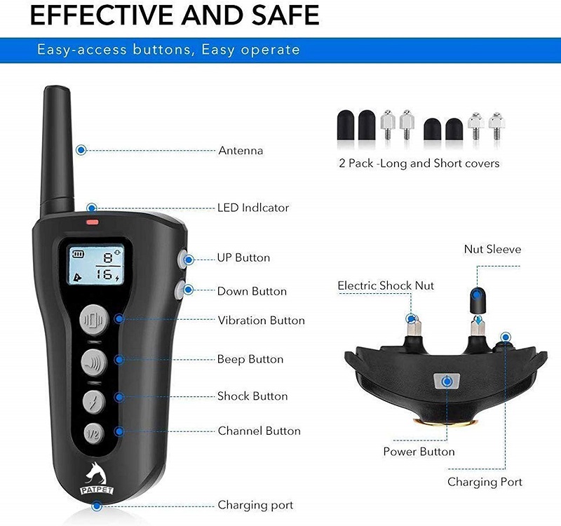 A mazon Hot Sell Wholesale Rechargeable Dog Training Collar Beep Vibration Static Dog Shock Collar Popular Pet Training Products