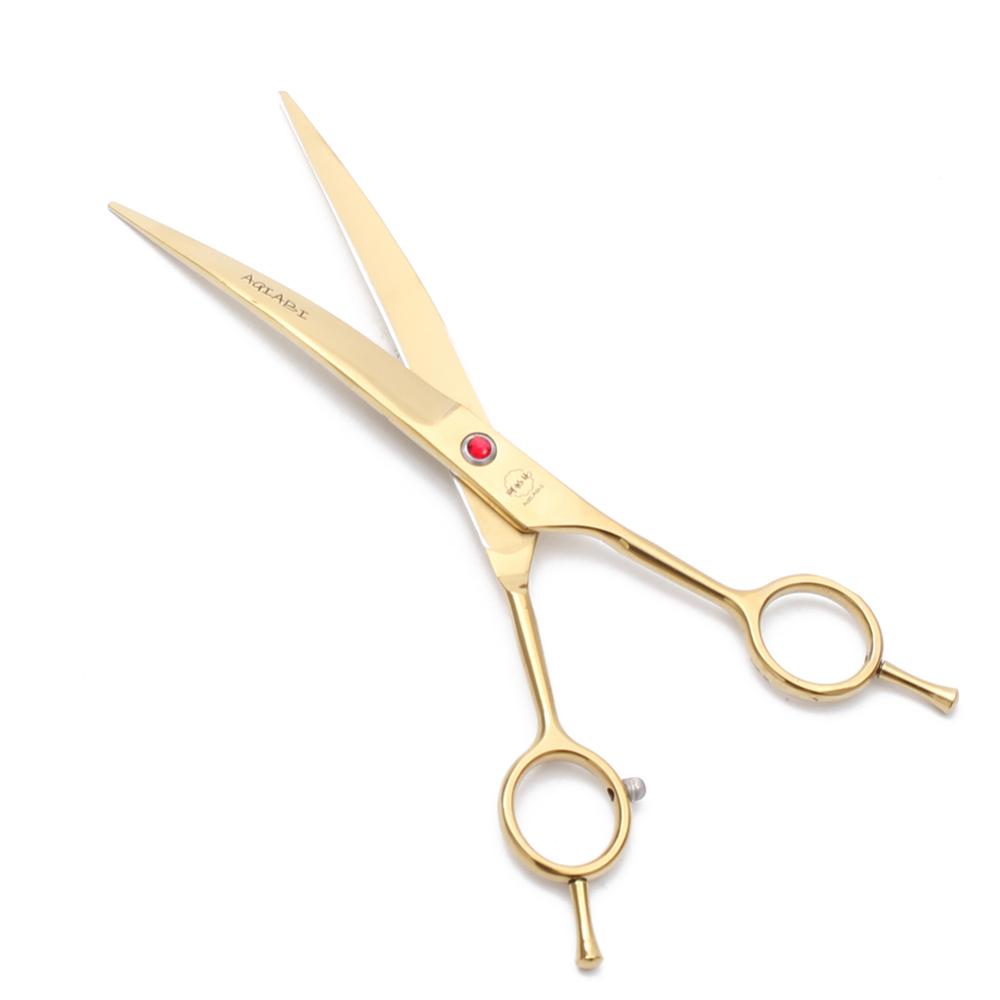 Dog Curved Scissors 8" AQIABI Japanese Steel Down Curved Shears Pet Scissors A4003