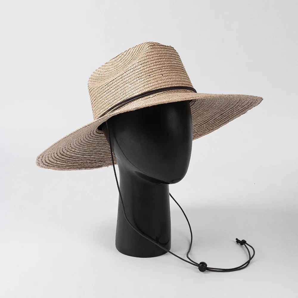 handwoven Panama Straw Hats for Women Summer Beach Sun Hat Wide Brim Fedora Cap UPF50 Large Palm Leaf Safari 240423