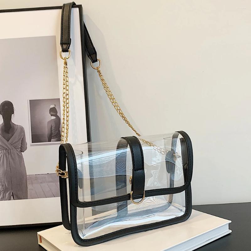 2025 NEW Totes Transparent Shoulder Bag Waterproof Chic Sg PVC See Through Detachable Strap For Working And Concert zhanyishengli