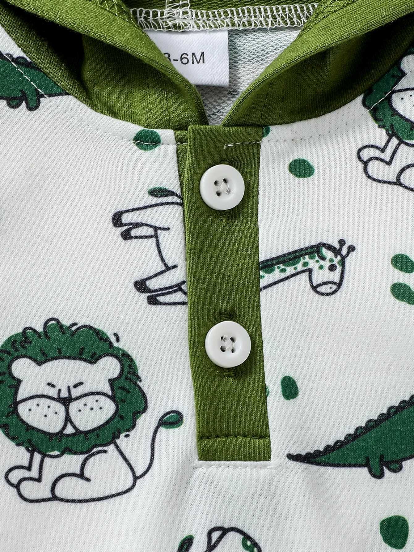 Clothing Sets Baby Boys All Seasons Hooded Cartoon Animal Cute Jumpsuit Newborn Fashion Daily Wear H241126
