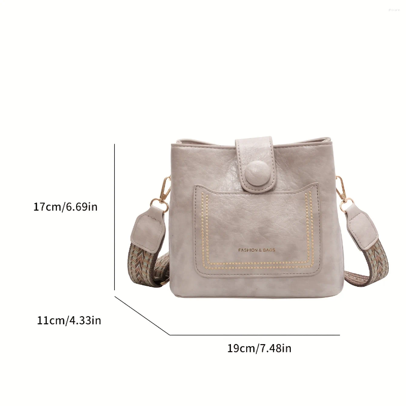 Totes Vintage Simple PU Leather Bucket Crossbody Bags For Women Handbagt Lady Black Shoulder Bag zhanyishengli
