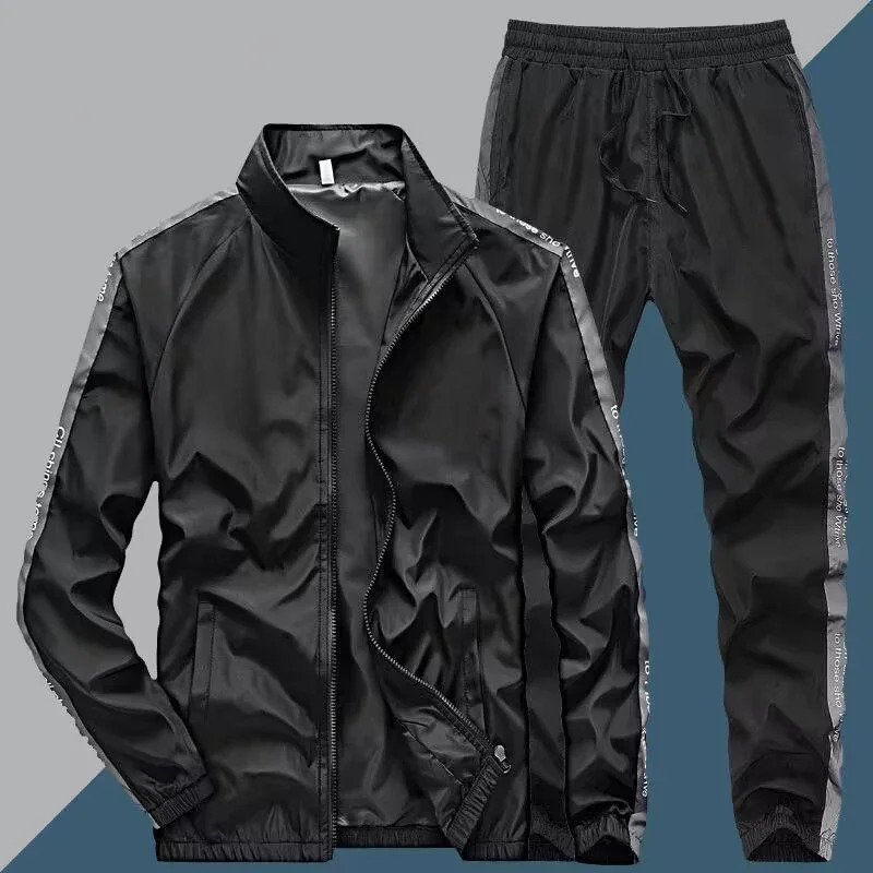 mens sportswear fashion spring and autumn training set 2-piece jacketsports pants mens casual track set 241126