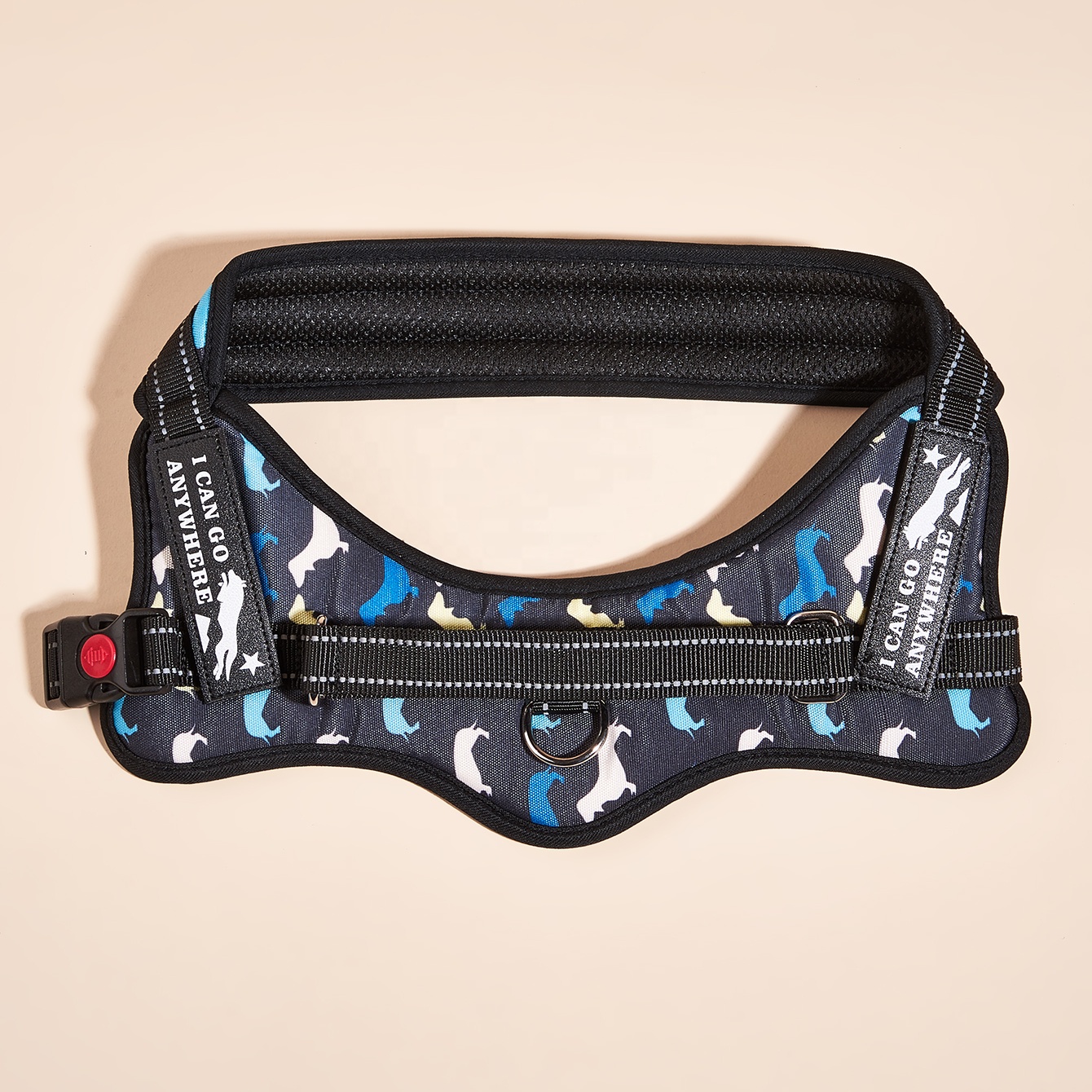 MIDEPET Custom LOGO Accept Pet Product Supplies Front Clip No Pull Dog Harness Print Upgrade Heavy Duty Reflective Fashion 50pcs