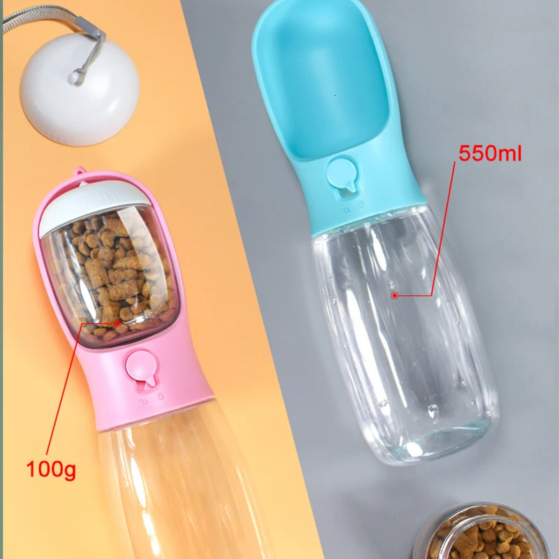 Food Grade material 2 in 1 Portable Pet Dog Water and Food Bottle for Walking Feeder for Dogs Drinking Bottle 241125