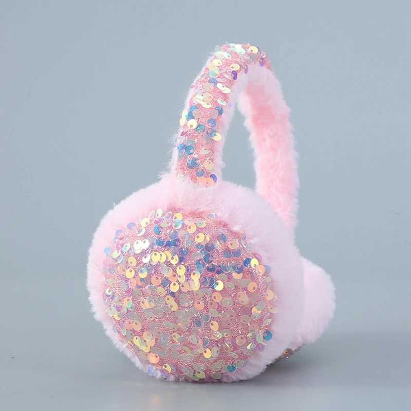 Winter Warm Earmuffs ly Women Girl Fur Winter Ear Muffs Earc Glitter Sequin Earmuffs Headband Soft Fluffy EarcXJ241126