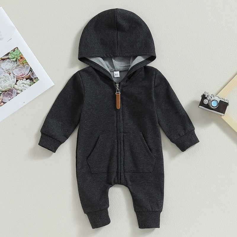 Clothing Sets Infant Toddler Winter Rompers Warm Fleece Hooded Jumpsuits s Baby Boys Girls Outfit with Zipper Closure H241126