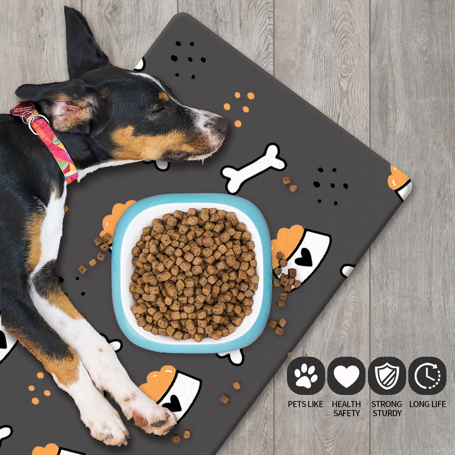 Amazon Hot Eco-Friendly and Non-Toxic Pet Food Mat Easy to Clean Waterproof Nonslip Mat for Dog Bowls and Water