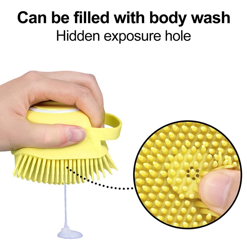 Soft Silicone Dog Brush Pet Shampoo Washing Dispenser Massage Gloves Brush