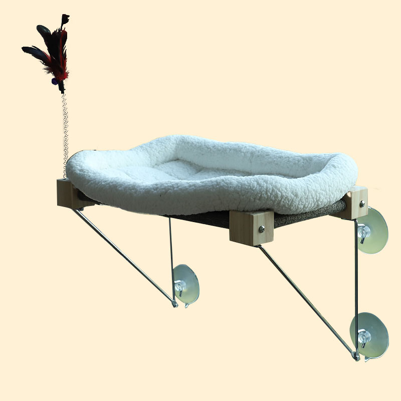 oem wholesale Eco-Friendly solid wooden cat window perch sunbath seat for cats cat toy window pet hammock bed