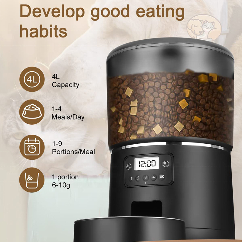 OF Hot Sale Automatic Wifi Mobile Phone Remote Control Smart 4L Dogs Cats Food Dispenser Smart Pet Feeder