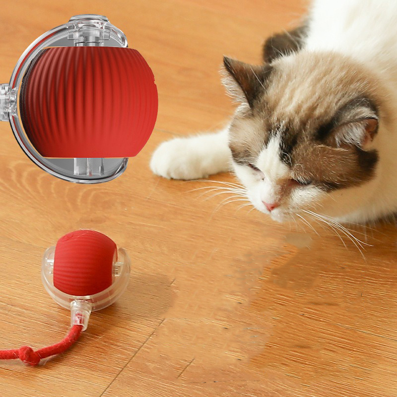 Bite-resistant automatic Teaser ball Cat toy ball High self Amusement reliever with rope pet supplies Jumping ball pet toy