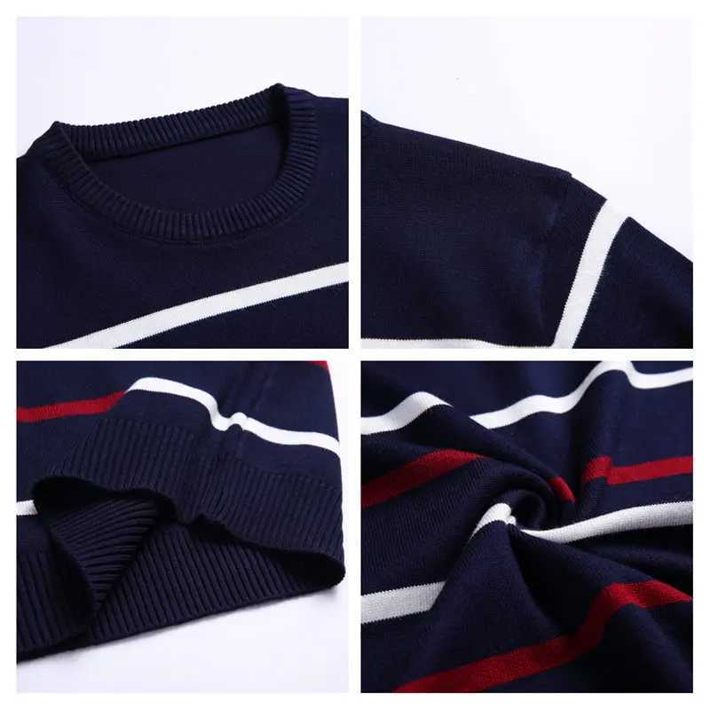 Pullover Mens Brand Clothing 2023 Autumn Winter Wool Ultra Thin Suitable for Sweaters Mens Casual Stripes Pull Jumper Mens X241126