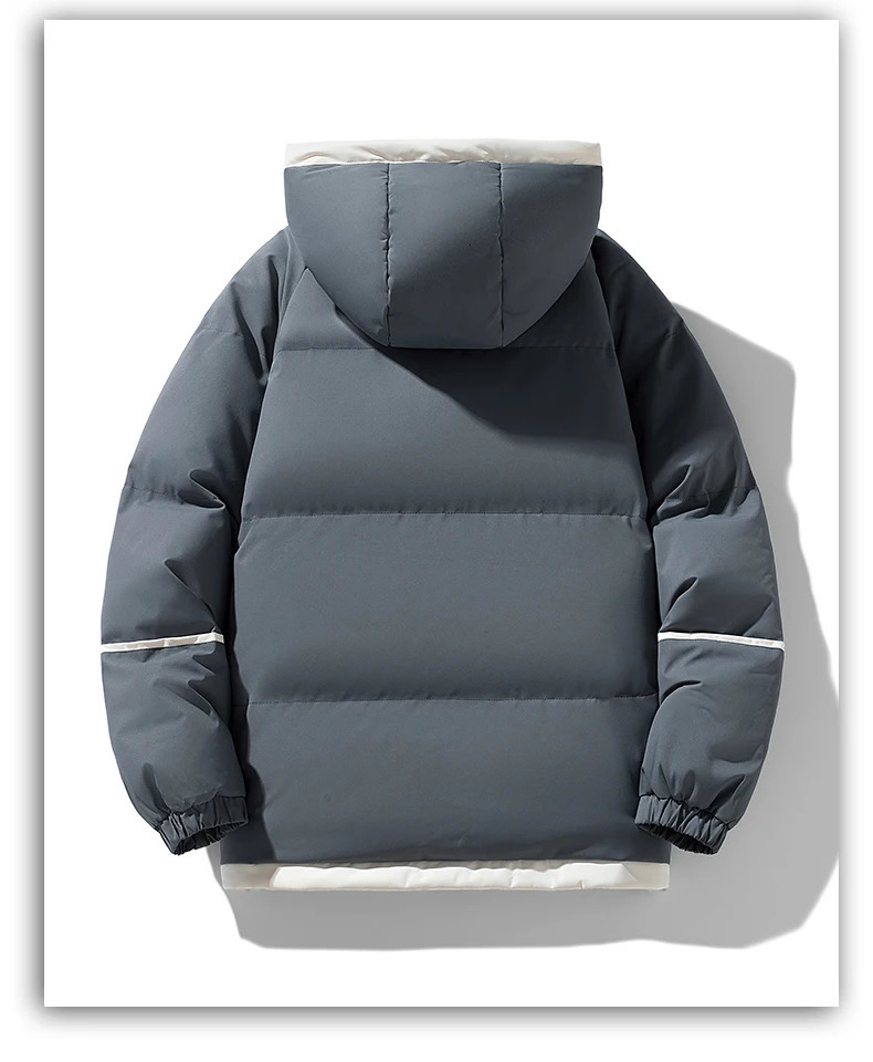 Puffer jacket mens thick warm winter jacket mens solid Parkas unisex hooded jacket fashionable casual couple clothing top 241121