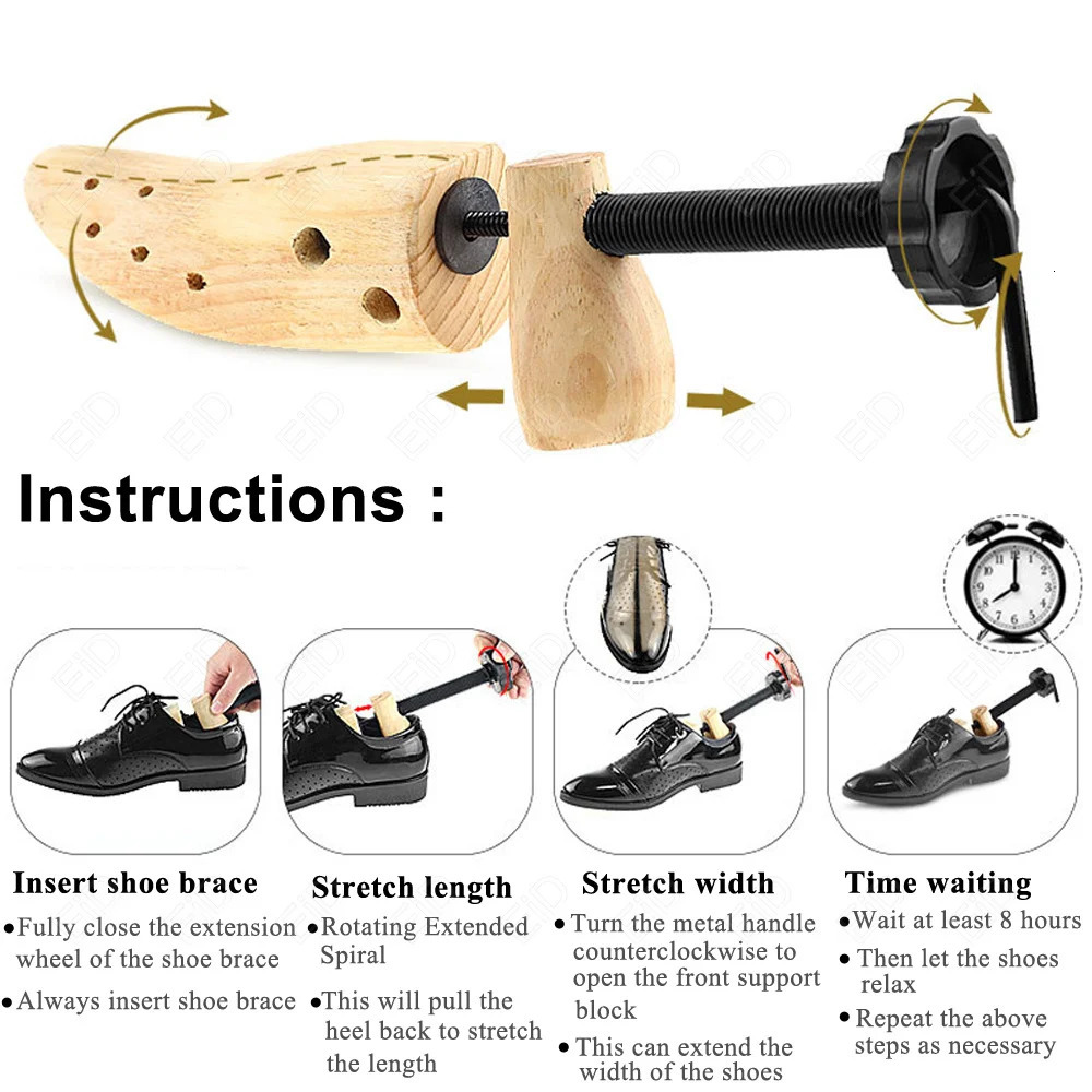 EiD neutral shoe stretching machine wooden shoes tree frame pine adjustable flat pump boots expansion machine shoe care S/M/L 241126