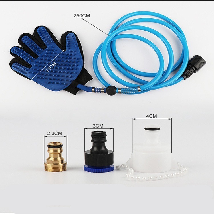 Accept Customized Logo Clean Up Blue Silicone Dog bath Grooming Tools Pet Cleaning Glove Dog Bath Brush Pet Bath Massaging Glove