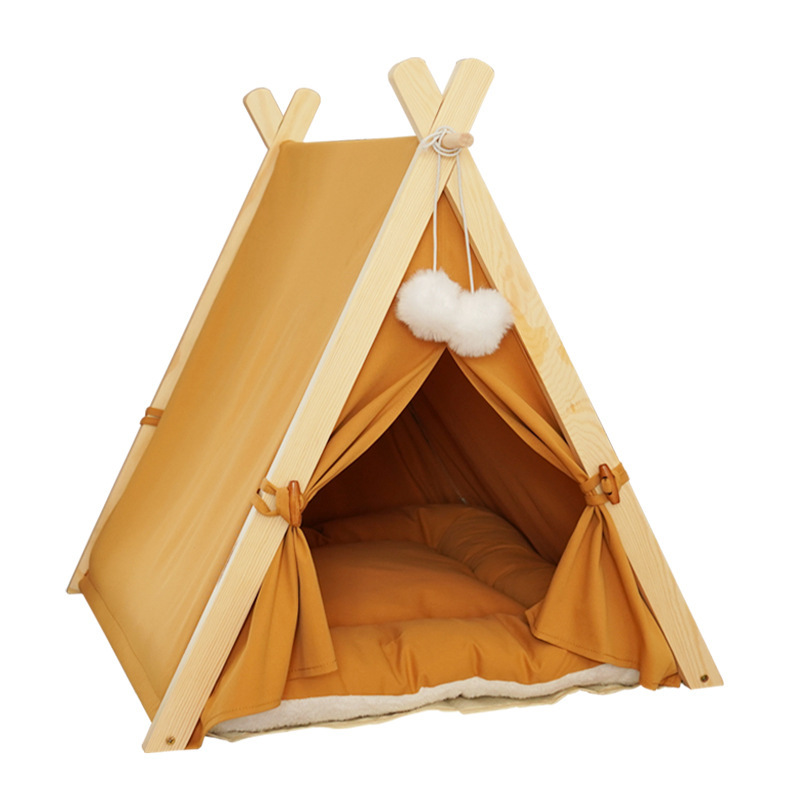 All-season Multi-colored Wood Removable Washable Collapsible Comfortable Pet Tent for Dog Cat