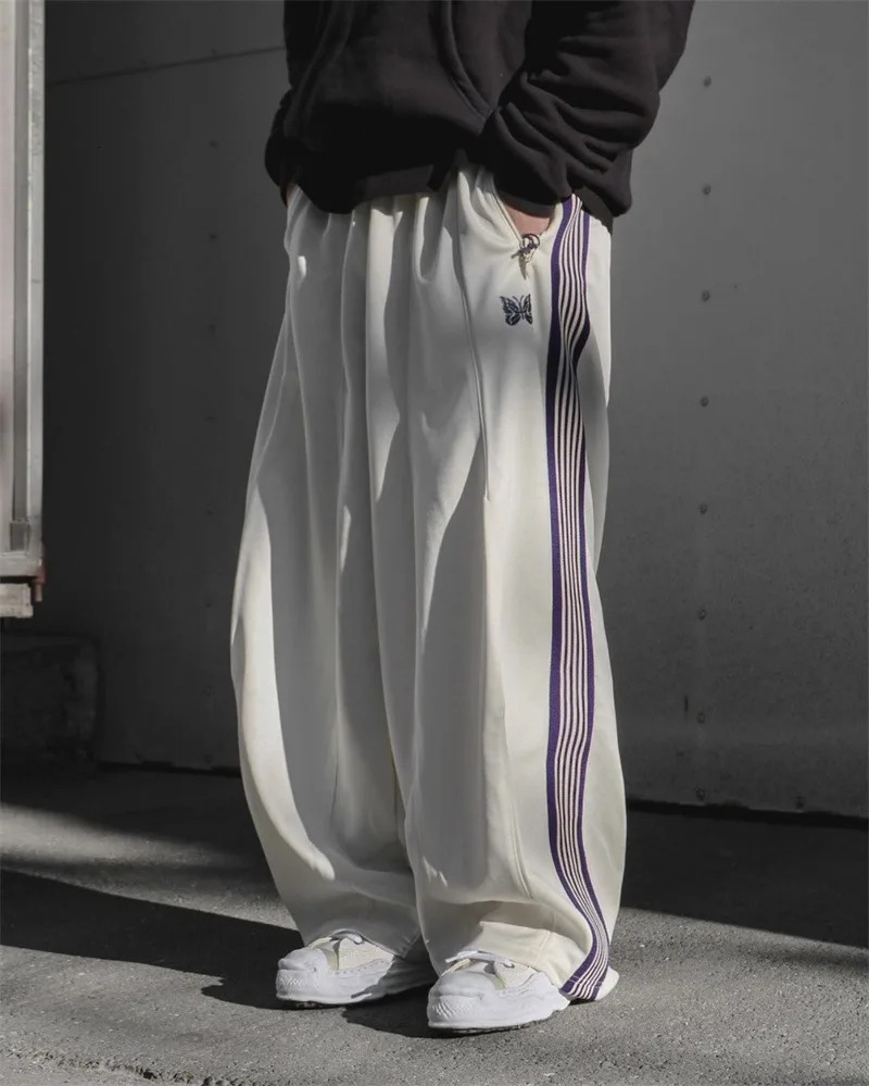 Needles Pants Men Women 1 Wide Leg Needles Track Pants Butterfly Sweatants AWGE Sport Trousers 240419 w250430