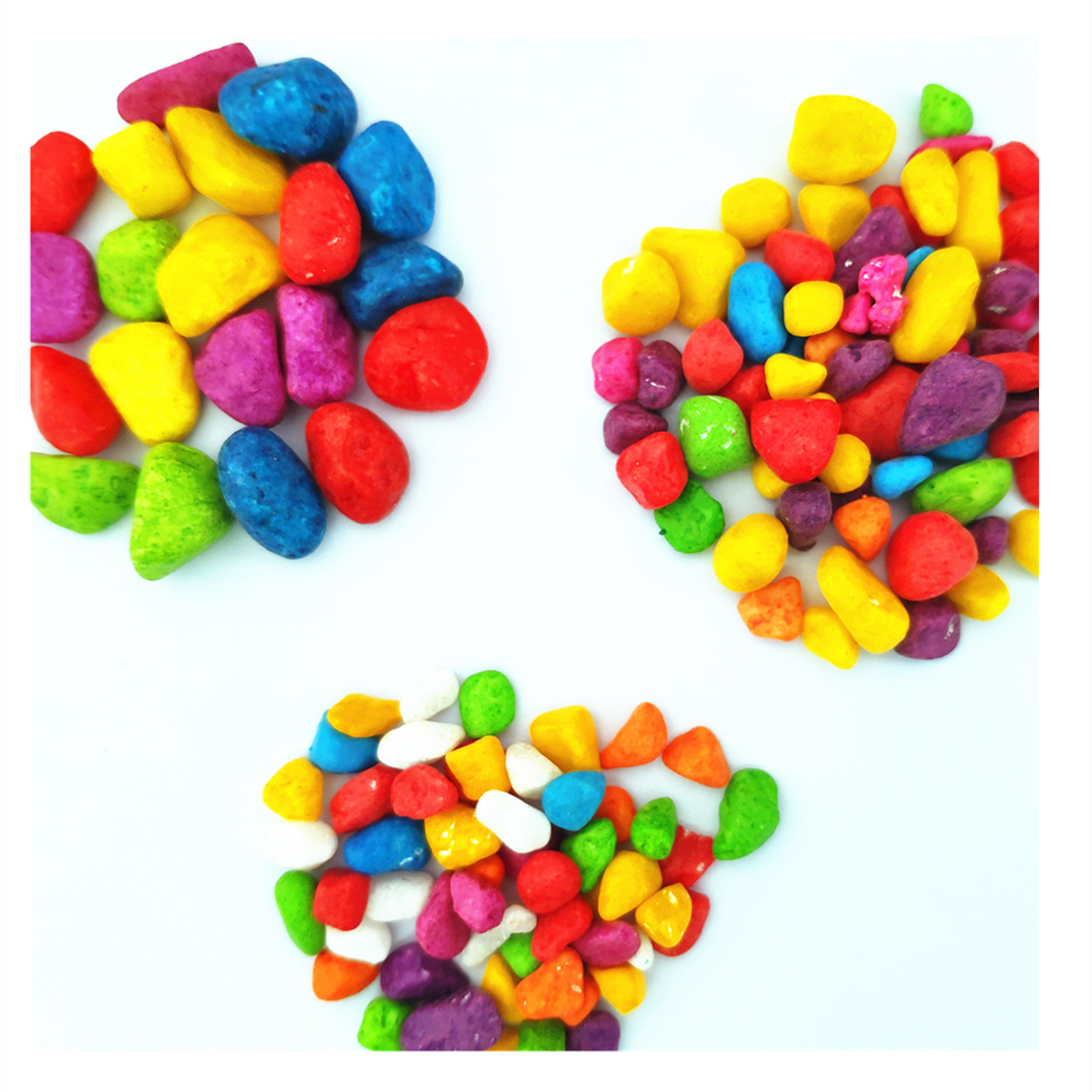 Wholesale Pebbles Colored Stones Fish Tank Decor Aquarium Multicolored Stones Fish Tank Ornaments