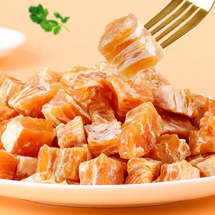 Wholesale dry pet snacks dog food bulk cargo Dried chicken Sliced chicken with snow Dog snacks Dog treats
