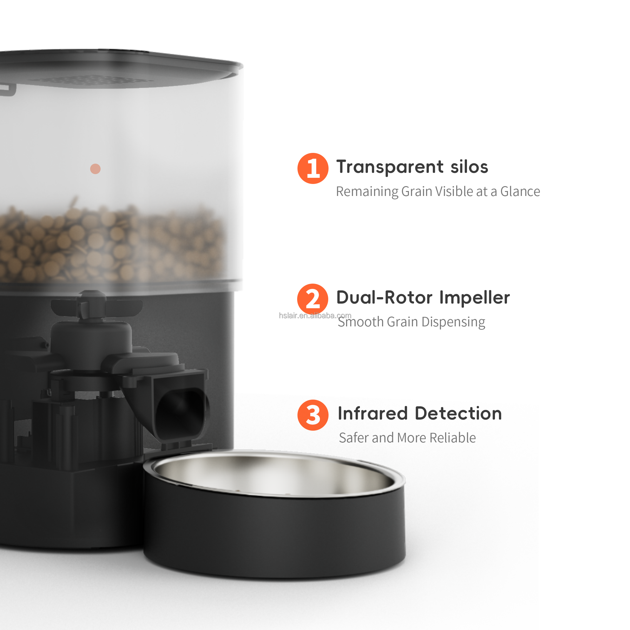 Pet Feeder Large Capacity Automatic 2 In 1 Design Pet Feeder Portable