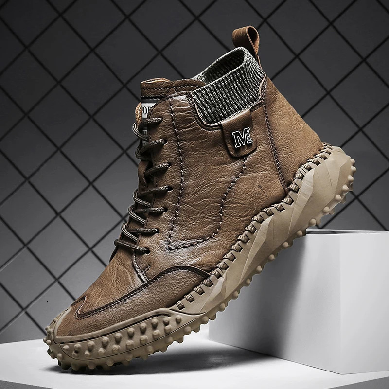 Winter Warm Mens Casual Shoes Fashion Mens Leather Boots Comfortable Mens Ankle Boots Outdoor High Quality Hiking Boots Men 241114