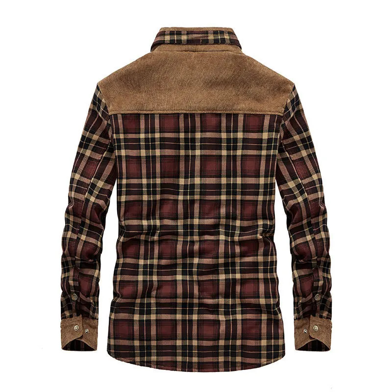Lanrong Warm Mens Winter Casual Retro Thick Wool Long Sleeve Plain Business Casual Comfortable Jacket 241126